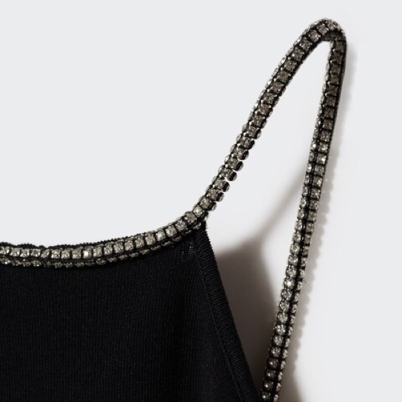 mango backless dress in black with rhinestones XS - Picture 2 of 4